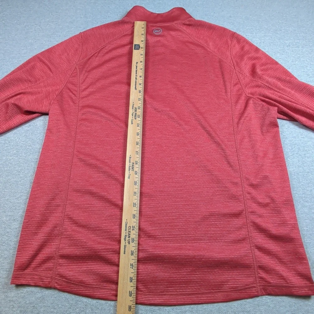 Vineyard Vines Performance Mens XL Red Striped Quarter Zip Pullover 1K001218